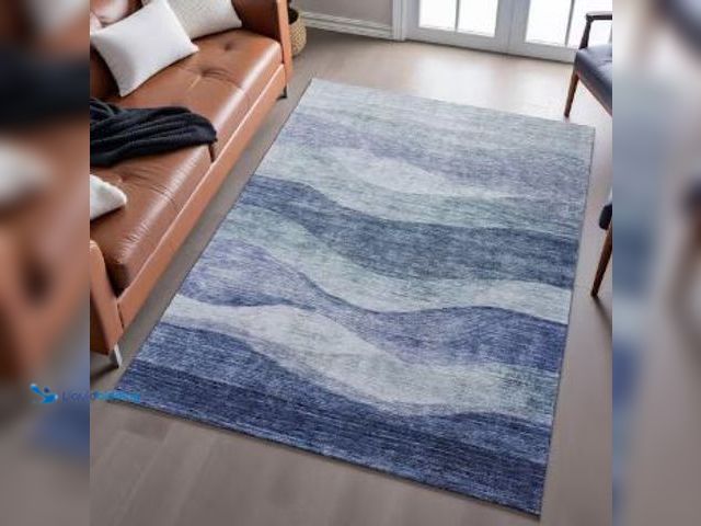Lot 49-1625313 - Addison Rugs Mayfield Premium Machine Washable Abstract AMF1141 Blue 8 ft. x 10 ft. Area Rug, Model ...