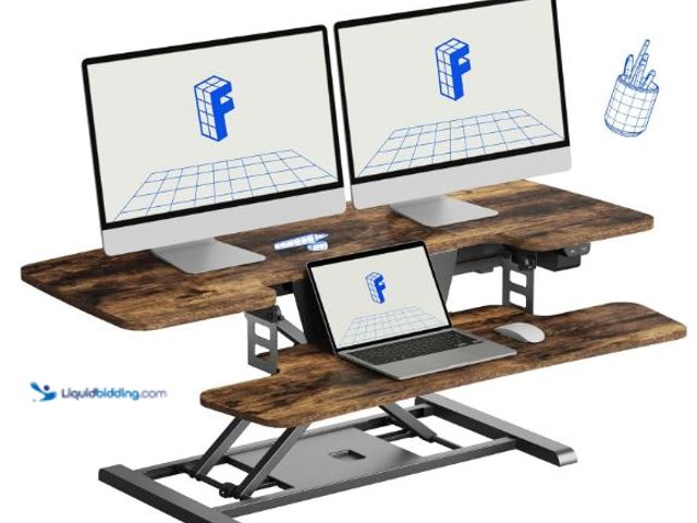 Lot 49-3473672 - FLEXISPOT 42" Electric Standing Desk Converter Height Adjustable Desk Strong Weight Capacity Motoriz...