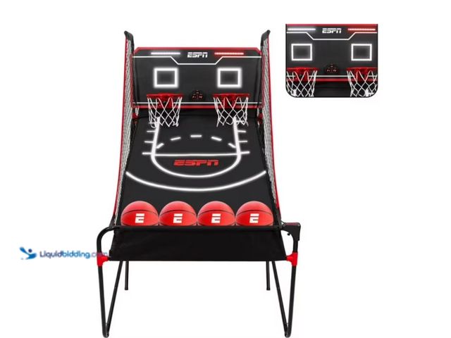 Lot 49-1622971 - ESPN Pro Competition LED 2-Player Arcade Basketball, Model # 18608951528, Unused, Unable to test, Ha...