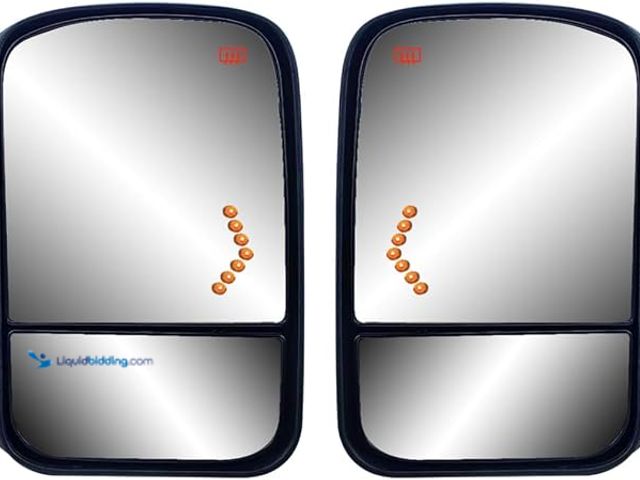 Lot 49-5549774 - Pair Right and Left Side Door Towing Mirror Power and Heated with Signal Light on Glass Textured Bac...