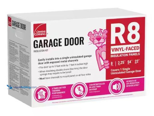 Lot 49-1625427 - Owens Corning Garage Door Fiberglass Insulation Kit 22 in. x 54 in. (8-Panels), Model # GD01, Unused...