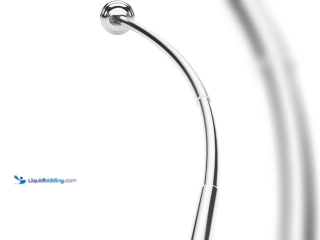 Lot 49-5409705 - Zenna Home NeverRust Rustproof Aluminum Tension Mount Curved Shower Rod, Chrome, 50" to 72" Unused