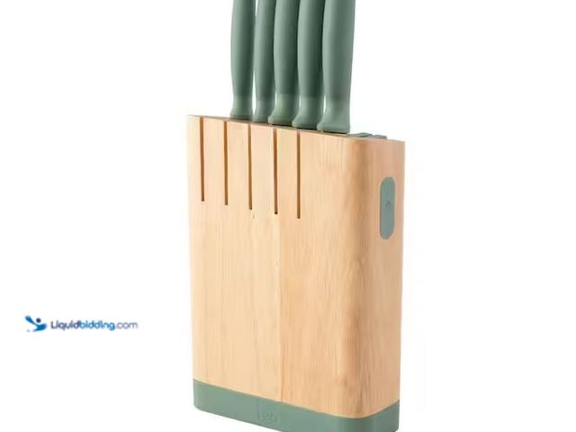 Lot 49-1579107 - BergHOFF forest 6-Piece Stainless Steel Knife Block Set, Green Model # 3950351, Unused, Has Attachme...