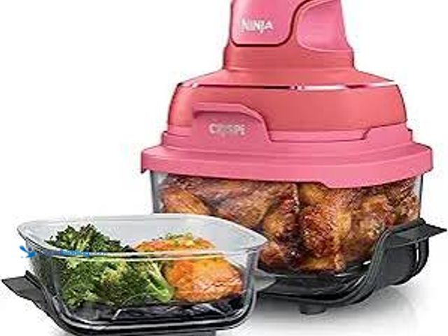 Lot 49-3564203 - Arecovas 4-in-1 Portable Glass Air Fryer, 140–400°F Precise Heat, Max Crisp Technology, 4.2QT & 1.6Q...