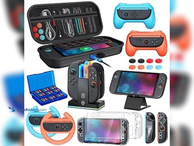 Lot 49-3612775 - 23 IN 1 Case Accessories Bundle for Nintendo Switch 2 2025, WAXITY Travel Carrying Storage Set Kit w...