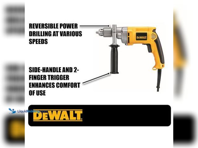 Lot 49-5554126 - DEWALT 7.8 Amp Corded 1/2 in. Variable Speed Reversing Drill Model # DW235G Works/Powers On