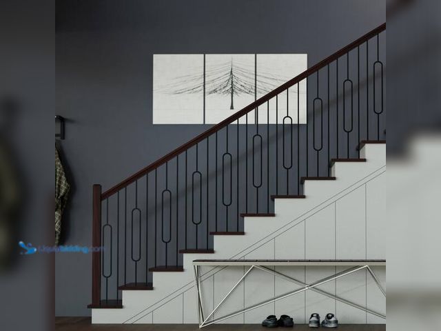 Lot 49-5446785 - Evermark Stair Parts 44 in. x 1/2 in. x 3-3/4 in. Matte Black Oval Iron Baluster for Stair Remodel P...