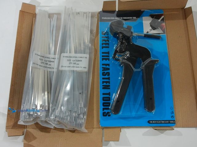 Lot 49-2001438 - The Best Electricians Tools Stainless Steel Cable Tie Tensioning Tool with (200) Cable Ties, Precise...