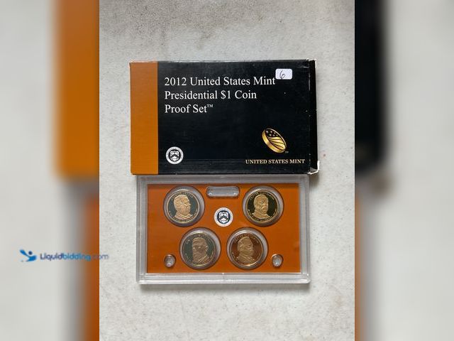 Lot 49-1830746 - 2012 UNITED STATES MINT PRESIDENTIAL $1 DOLLAR COIN PROOF SET 5 COINS IN HARD PLASTIC CASE AND ORIGI...