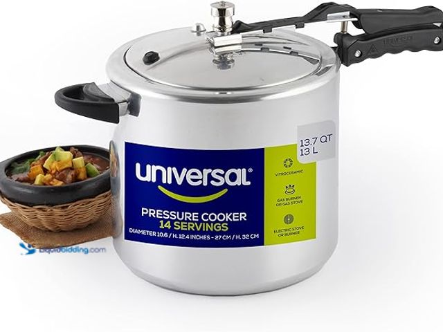 Lot 49-5485959 - Universal 13.7 Quart / 13 Liter Pressure Cooker, 14 Servings, Pressure Canner with Multiple Safety S...