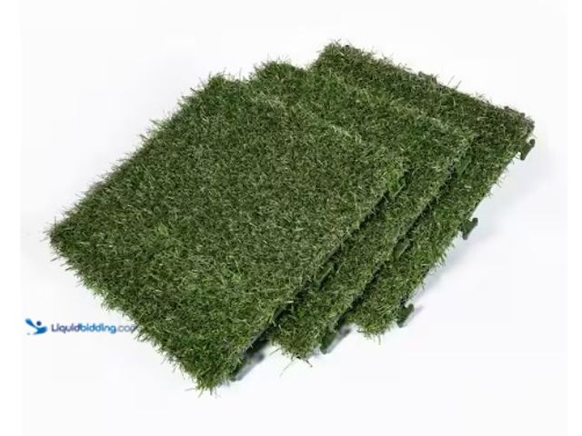 Lot 49-1566608 - TrafficMaster Turf Squares 1 ft. x 1 ft. Artificial Grass Interlocking Tiles (9-Pack), Model # 48219...