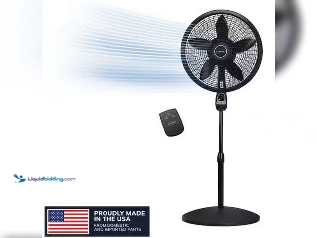 Lot 49-1632012 - Lasko Cyclone 18 in. 3 Speed Oscillating Pedestal Fan for Home in Black with Adjustable Height, 4-Ho...