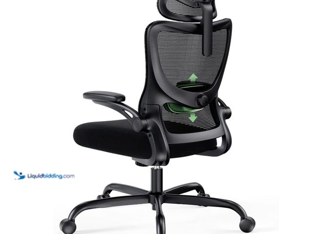 Lot 49-1624323 - Marsail Ergonomic Office Chair with Adjustable Lumbar Support, 3-Way PU Armrests & Breathable Mesh f...