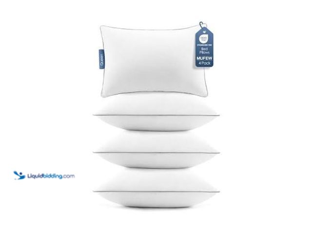 Lot 49-5551449 - Pack of 4 Queen Size Pillows (White) Unused