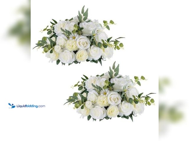 Lot 49-1569676 - NUPTIO Large Flower Centerpieces for Tables: 17.7 inch Diameter White Artificial Flower Ball Arrange...