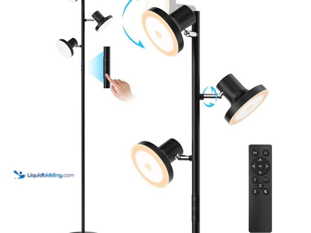 Lot 49-1571278 - SIBRILLE [2023 Upgraded] LED Tree Floor Lamp, 36W Modern Dimmable Standing Lamp with Remote & Touch ...