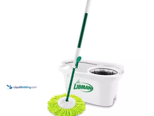 Lot 49-3564483 - Libman Lightning Spin Mop: Non-Abrasive, Reusable, Multipurpose Cleaning for Linoleum, Wood & Tile F...