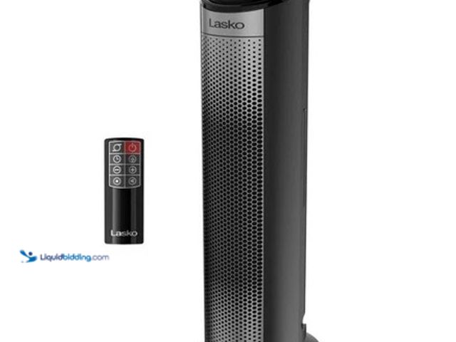 Lot 49-3539535 - Lasko 22" Digital Ceramic Tower Space Heater with Child Lock & Remote 300 sq ft (tested works) Unuse...