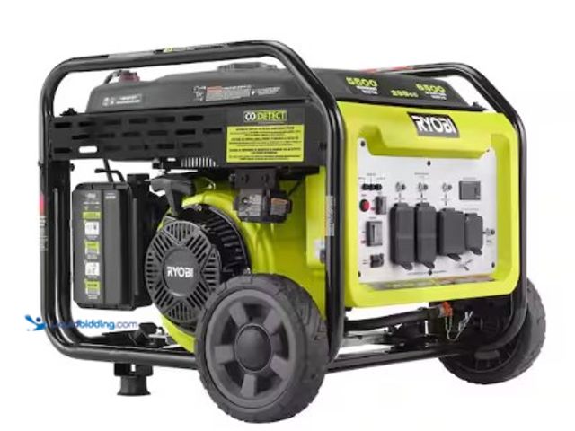 Lot 49-1531448 - RYOBI 6500-Watt Gasoline Powered Inverter Generator with CO Shutdown & Idle Down Technology, Model #...