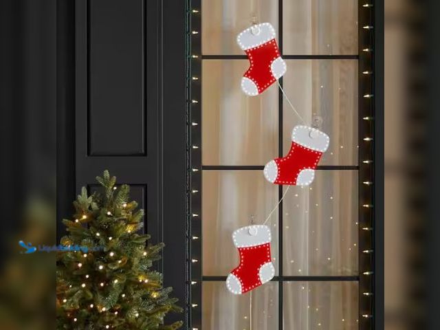 Lot 49-1536817 - (3-Pack) Home Accents Holiday 10 in. Christmas Hi-Vibrant Twinkling Red and White Color LED Stocking...