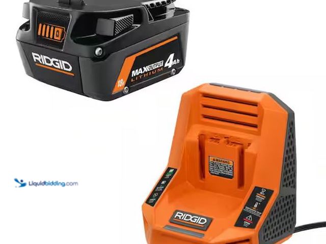 Lot 49-3530426 - RIDGID
18V 4.0 Ah MAX Output Starter Kit with Rapid Charger Internet # 324536614
Model # AC9840
S...