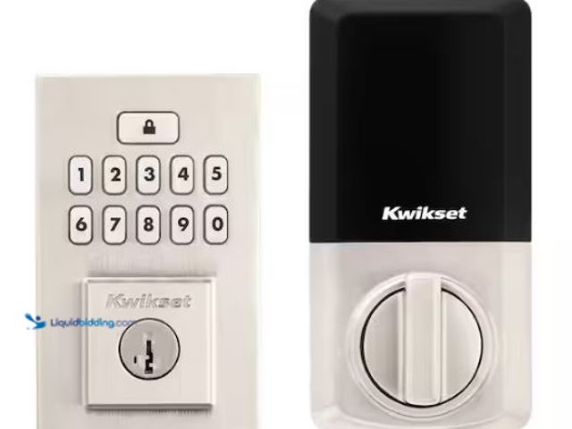 Lot 49-1577322 - Kwikset Smart Code 260 Contemporary Satin Nickel Keypad Single Cylinder Electronic Deadbolt Featurin...