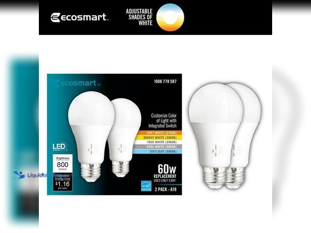 Lot 49-2021951 - Lot of (6)- EcoSmart 60-Watt Equivalent A19 E26 Base Dimmable CEC LED Light Bulb with Selectable Col...