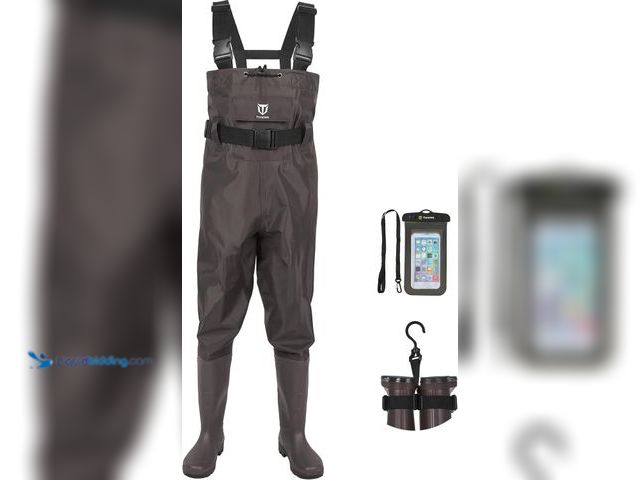 Lot 49-3511762 - TIDEWE Bootfoot Chest Wader, 2-Ply Nylon/PVC Waterproof Fishing Hunting Waders with Boot Hanger for ...