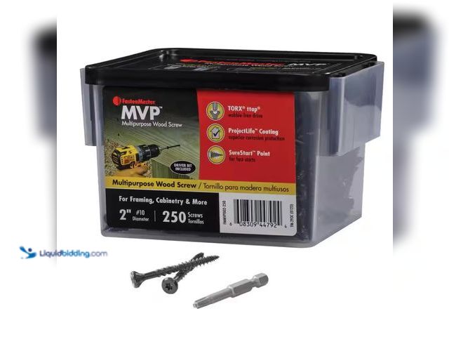Lot 49-5538550 - FastenMaster
#10 x 2 in. Torx TTAP Drive Suresink Flat Head MVP Multi-Purpose Wood Screw (250-Pack)...