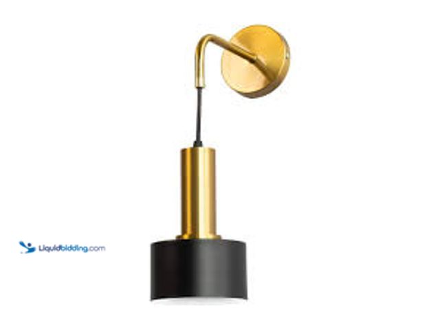Lot 49-5411980 - YANSUN 1-Light Metal Black and Gold Wall Sconce Lighting, Modern Wall Light Fixture for Living Room ...