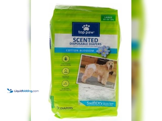 Lot 49-1516799 - Top Paw Scented Disposable Dog Diapers - Large, model # B075ZY717C, unused.  Ref#MT-MED0624