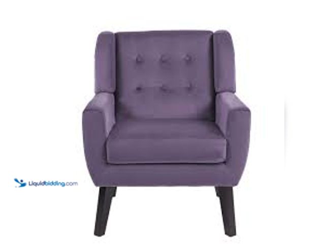 Lot 49-3538831 - Purple Velvet Upholstery Arm Chair (Set of 1). Model # SF0003-PE-VT. Unused.