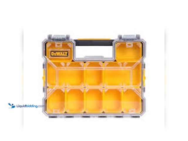 Lot 49-5483747 - DEWALT Plastic 10-Compartment Deep Pro Small Parts Organizer. Model # DWST14825. Unused