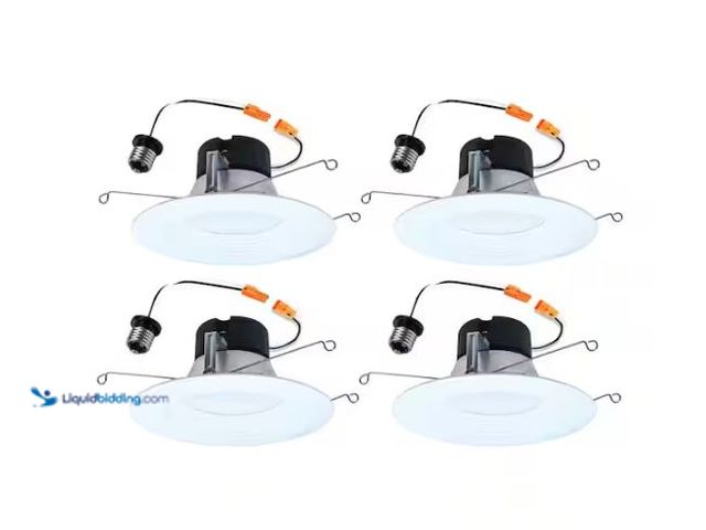 Lot 49-1624493 - HALO LT 5/6 in. Adjustable Integrated LED Recessed Light Trim Retrofit Module with Baffle Trim 5CCT ...