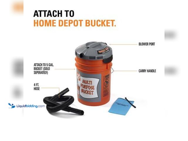 Lot 49-5554183 - Bucket Head 5 Gal. 1.75 Peak HP Wet Dry Vac Powerhead Shop Vacuum with Filter, Hose (Compatible with...