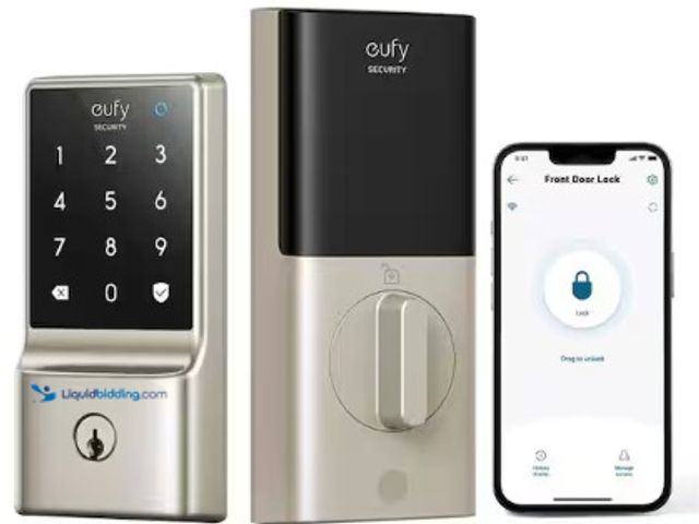 Lot 49-2022758 - eufy C210 Satin Nickel Smart Lock Wi-Fi with 5-in-1 Ways to Unlock by App, Keypad, Key, Apple Watch ...