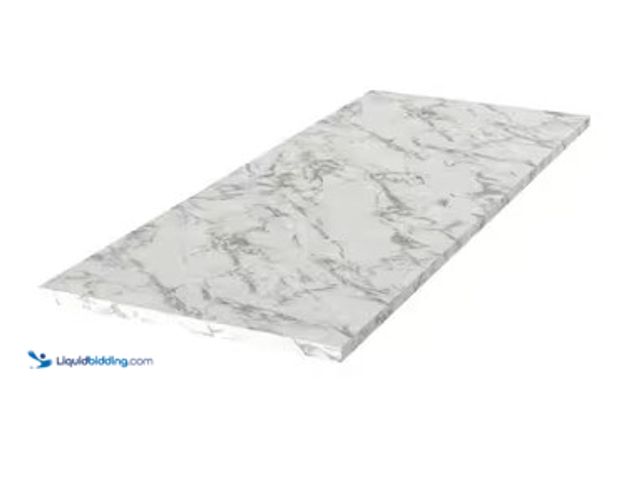 Lot 49-3637831 - Hampton Bay Configurable Laminate Countertop in Matte Marmo Eracle with Square Edge, 4-Ft Long x 1-1...