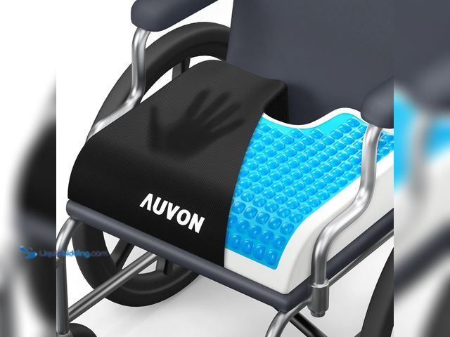 Lot 49-5409659 - AUVON Gel Wheelchair Seat Cushion, Relieve Sciatica, Back, Coccyx, Pressure Sore and Ulcer Pain, Ref...