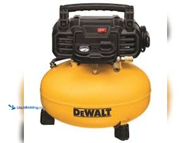 Lot 49-5448752 - DEWALT 6 gal. 165 PSI Portable Electric Pancake Air Compressor. Model # DXCM2002. Used