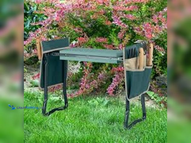 Lot 49-5485378 - Pure Garden Gardening Kneeling Bench with Tool Pouches. Model # HW155096. Unused.