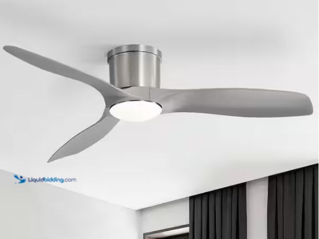 Lot 49-1622451 - Sofucor 52 in. Indoor/Outdoor Modern Nickel Smart Ceiling Fan with Integrated LED Light, 6 Speed Rem...