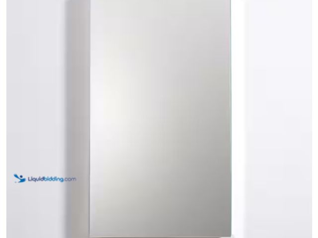 Lot 49-1575577 - Fresca Senza 20 in. W x 36 in. H Rectangular Anodized Aluminum Medicine Cabinet with Mirror - Recess...