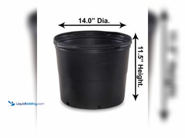 Lot 49-1624537 - Lot of (5) HPP 700 Series 6.08 Gal Blow Molded Plastic Buckets With (5) Viagrow 14in Clear Plastic P...