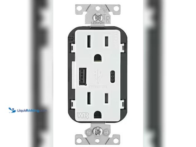 Lot 49-5478475 - Leviton
15 Amp Weather-Resistant USB Duplex Outlet with Type A and Type-C Ports, White W5633-W Inte...