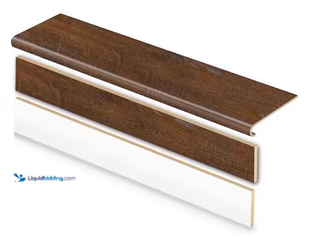 Lot 49-5478748 - Cap A Tread
Auburn Scraped Oak/Edgeview Hickory 47in.Lx12.15in.Wx1.69in.T Laminate Stair Tread and ...