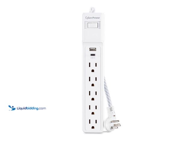 Lot 49-5541325 - 5-Outlet, 1 USB-A, 1 USB-C Surge Protector with 4 ft. cord (2pack) New