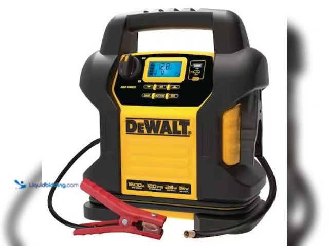 Lot 49-2022483 - DEWALT 1600-Peak Amp Portable Jump Starter with Digital Compressor and USB Power Bank, Model # DXAEJ...