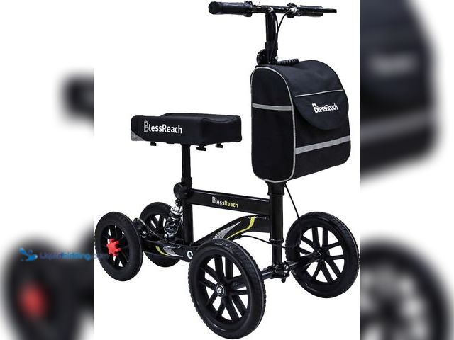 Lot 49-5408662 - All Terrain Steerable Knee Scooter Crutch Alternative，Deluxe Medical Scooter Double Handbrake,for Ad...
