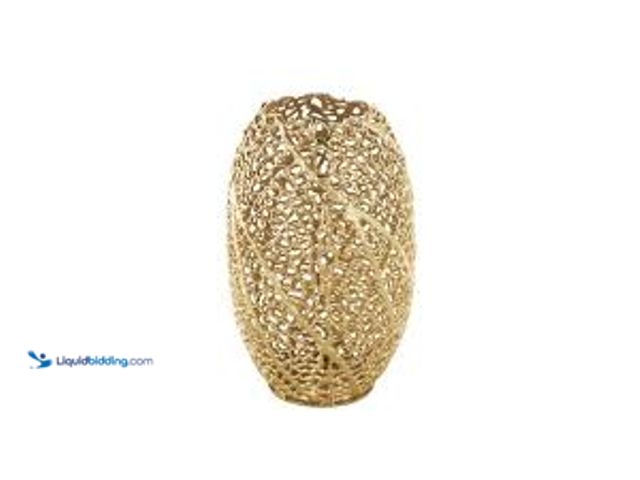 Lot 49-5415023 - Litton Lane Gold Metallic Coral Inspired Aluminum Metal Abstract Decorative Vase. Unused