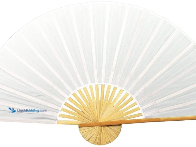 Lot 49-1516886 - Solid Color Unpainted Folding Wall Fan Decor Art (60 inch wide, White), model # B07GB6XR14, new.  Re...